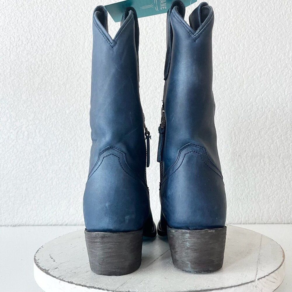 Lane PLAIN JANE Womens Cowboy Midi Boots 5 Blue Western Cowgirl Short Boot - Picture 3 of 13